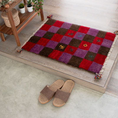 ☆ペルシャ絨毯 手織りギャッベ 玄関マットＳサイズ ５ の通販 | 三越