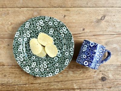 専用バーレイburleighグリーンキャリコ 19cmプレート2枚セット イギリス食器 Burleigh ダークグリーンキャリコ プレートM