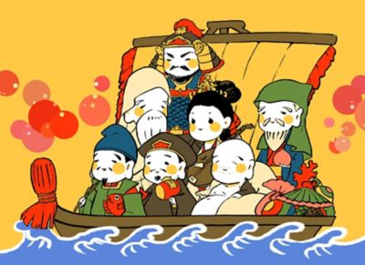 ☆額入り縁起旗 七福神 | 鹿児島/亀崎染工/カメザキセンコウ