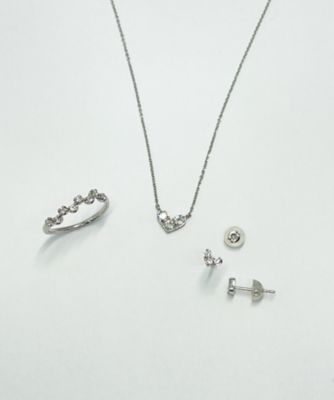 【SALE】OVER EXCELLENT/オーバーエクセレント 1268K18WG ダイヤモンドネックレス・リング・ピアス 3点セット【三越伊勢丹/公式】