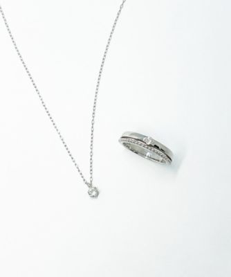 【SALE】OVER EXCELLENT/オーバーエクセレント 1269K18WGダイヤモンドネックレス・リングセット【三越伊勢丹/公式】