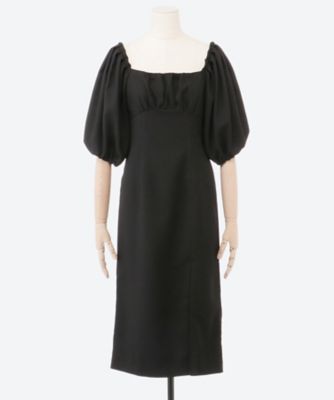 【最終値下げ】verybrain スクエアネック スリットドレス ワンピース　黒 最終値下げ】verybrain スクエアネック スリットドレス