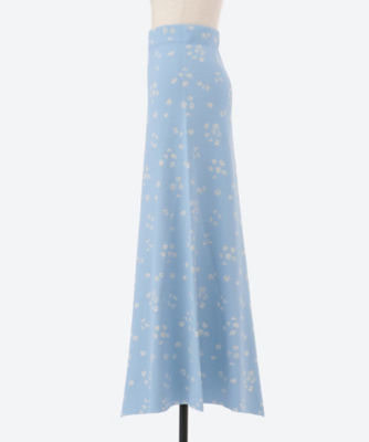 Verybrain Flower Jacquard Skirt Blue - www.top4all.pl