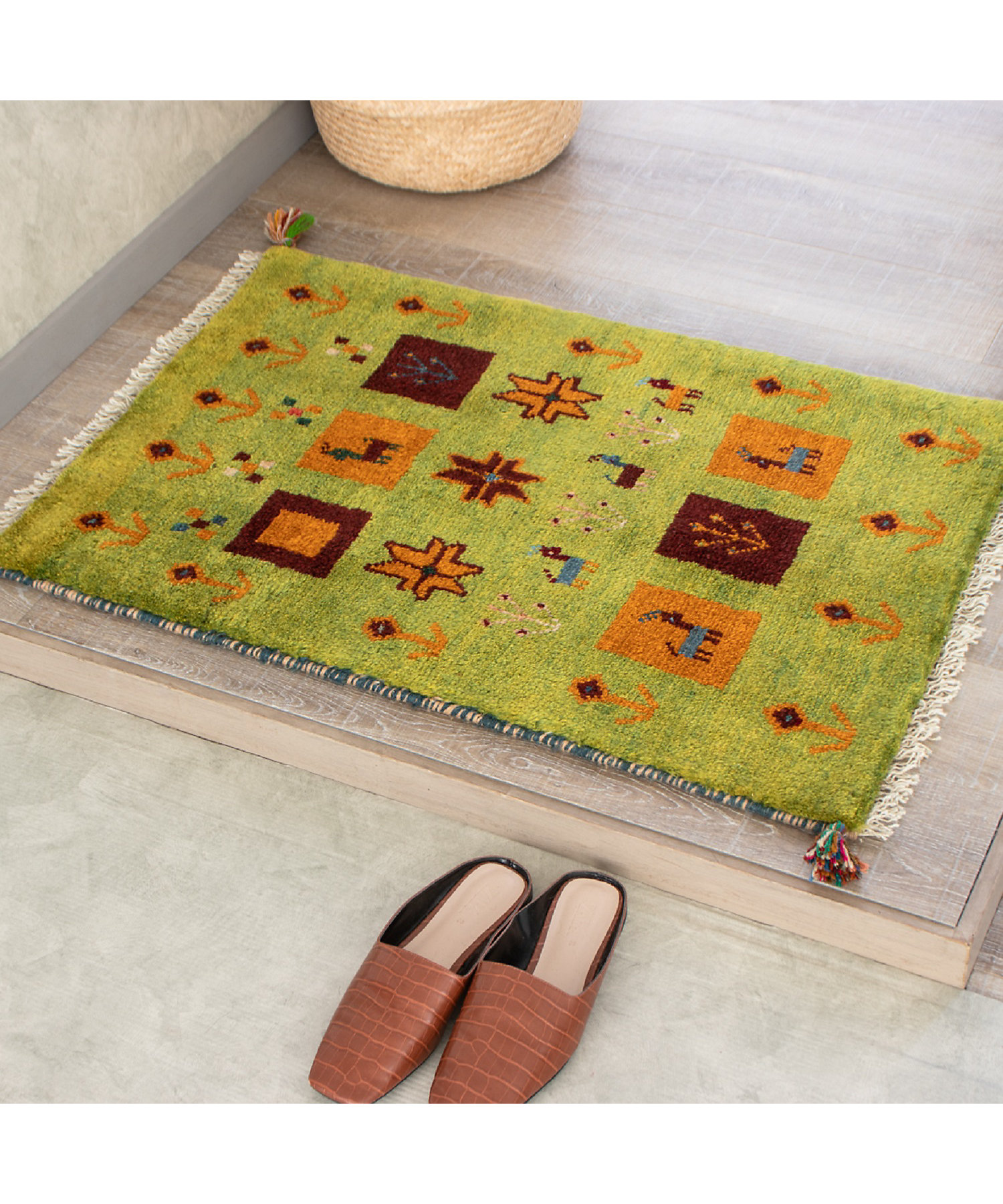 ☆ペルシャ絨毯 手織りギャッベ 玄関マットＭサイズ ５ | 三越伊勢丹 