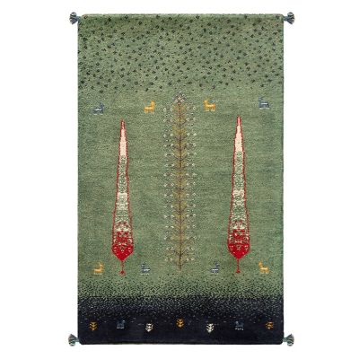 【SALE】三越伊勢丹オンラインストア ペルシャ絨毯 手織りギャッベ 玄関マットLサイズ 3（3）g1010：82×132cm、厚み2.4cm ドアマット【三越伊勢丹/公式】