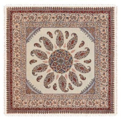 【SALE】三越伊勢丹オンラインストア 手染めペルシャ更紗(マルチカバー)200×200cm 3 (2)中心柄 ブラウン srs15 ドアマット【三越伊勢丹/公式】