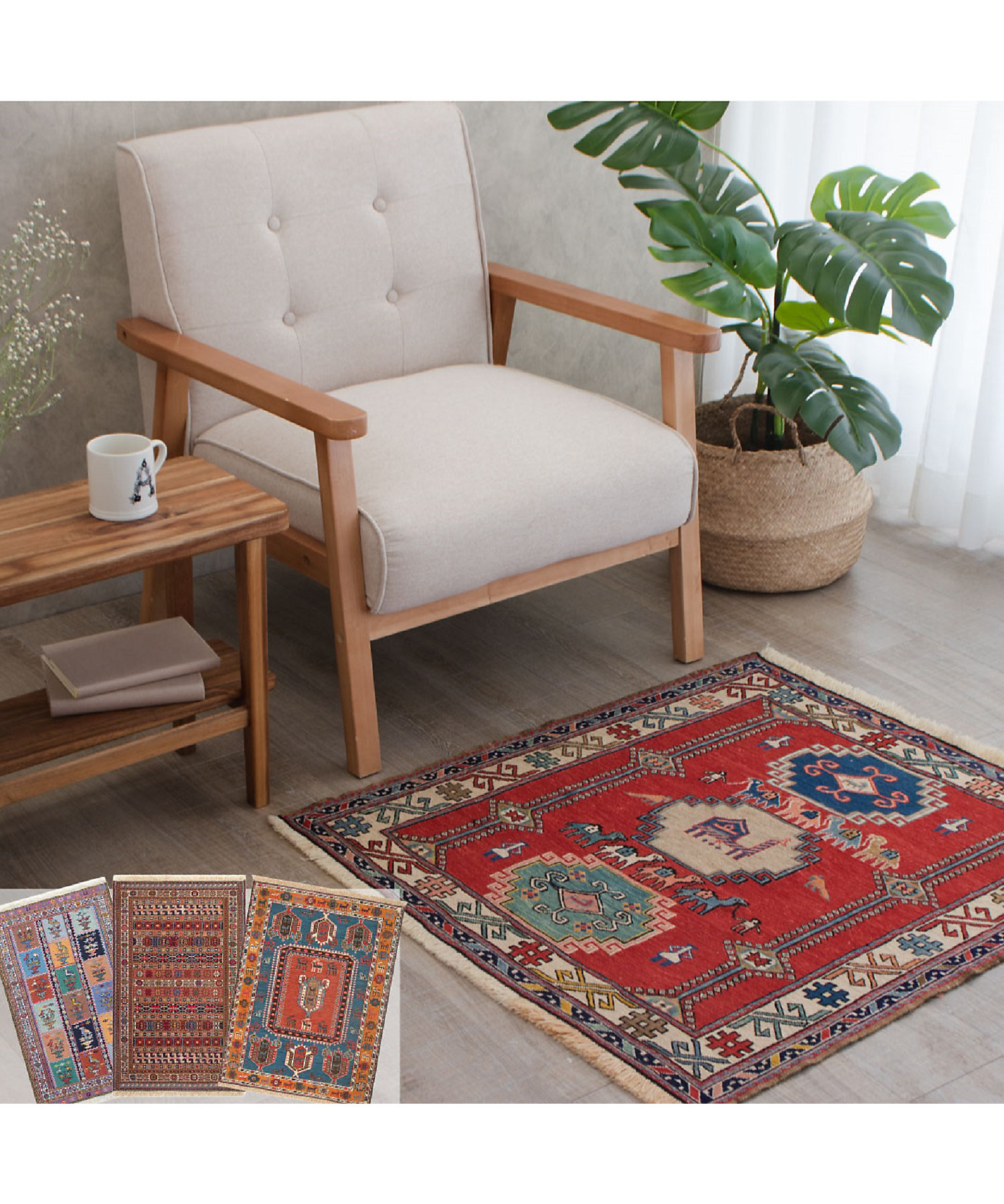 ペルシャ絨毯 手織りキリム 玄関マットＬサイズ ２の通販 | 三越 