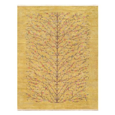 【SALE】三越伊勢丹オンラインストア ペルシャカーペット(機械織)ゼンデギ柄 200×250cm（4）オリーブイエロー ドアマット【三越伊勢丹/公式】