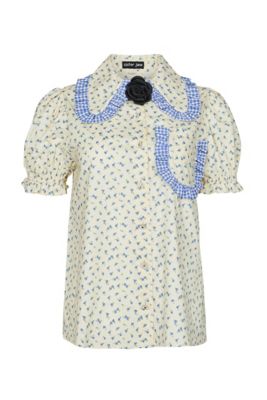 ＜sister jane (Women)＞Ｔｉｄｅ　Ｆｌｏｒａｌ　Ｒｕｆｆｌｅ　Ｓｈｉｒｔ