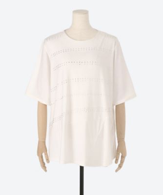 QUINTY (Women/大きいサイズ)/クインティ ★ホットフィックスデザインＴシャツ（クローバープラス）