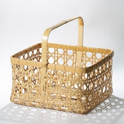 大分/べっぷ竹細工もりぐち/ベップタケザイクモリグチ ★八つ目編み手付きバスケット