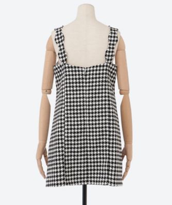 シェリエ sheer tweed ruffle mini dress シェリエ sheer x tweed ruffle mini dress