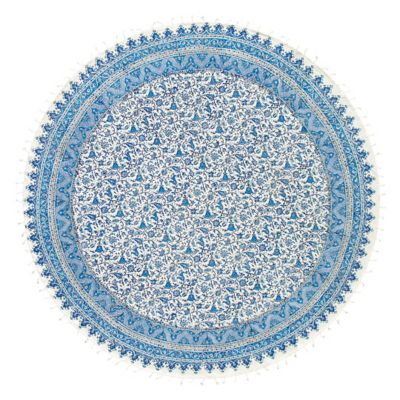 【SALE】三越伊勢丹オンラインストア 手染めペルシャ更紗(マルチカバー)150cm円形 2 (1)総柄 ブルー srs21 インテリア・エクステリア【三越伊勢丹/公式】