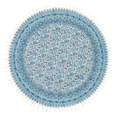 【SALE】三越伊勢丹オンラインストア 手染めペルシャ更紗(マルチカバー)150cm円形 2 (3)総柄 ブルー srs19 インテリア・エクステリア【三越伊勢丹/公式】