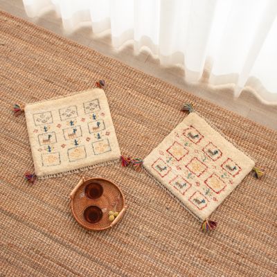 ★ペルシャ手織りギャッベ　チェアサイズ２枚セット　６