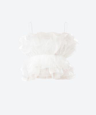 ＜sister jane (Women)＞Ｉｌｌｕｓｉｏｎ　Ｒｕｆｆｌｅ　Ｃａｍｉ　Ｔｏｐ