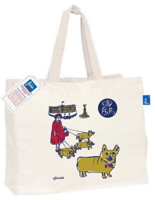 ＜Julia GASH＞★ショッピングバッグ（横）女王陛下とお散歩　ナチュラル