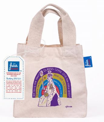 ＜Julia GASH＞★ショッピングバッグ（小）ゴッドセイブザクイーン　ナチュラル