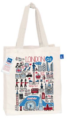 ＜Julia GASH＞★ショッピングバッグ（大）ＬＯＮＤＯＮ柄　ナチュラル