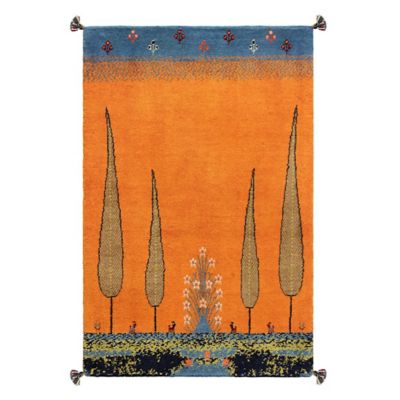 ★ペルシャ　手織りギャッベ　玄関マットＬサイズ　５