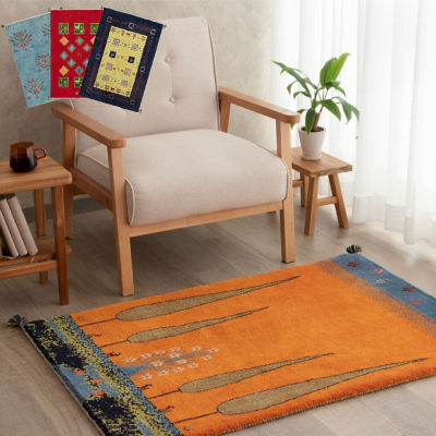 ペルシャ絨毯のasaペルシャギャッベ (ギャベ) 玄関マット No:4181