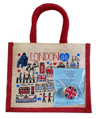 ＜Julia GASH＞★ミニジュートバッグ　ＬＯＮＤＯＮ柄　リップバームセット（無香料）