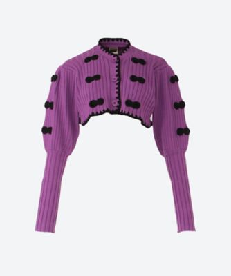 ＜HOLIDAY (Women)＞ＲＩＢＢＯＮ　ＣＲＯＰＰＥＤ　ＫＮＩＴ　ＣＡ