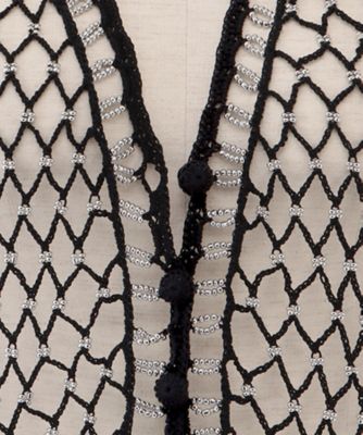 PONTI◆23ss Beaded Crochet Vest/クロシェットベスト/FREE/コットン/BLK/PO1M001 10fde8b3rosetta-getty-beaded-