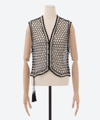 ＜PONTI (Women)＞Ｂｅａｄｅｄ　Ｃｒｏｃｈｅｔ　Ｖｅｓｔ