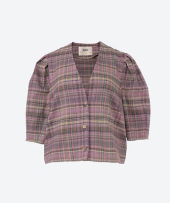 ＜PONTI (Women)＞Ｙａｒｎ―ｄｙｅｄ　ｃｈｅｃｋ　ＳＨ　Ｊａｃｋｅｔ