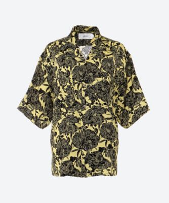 ＜JANE SMITH (Women)＞ＦＬＯＷＥＲ　ＰＲＩＮＴ　ＯＰＥＮ　ＣＯＬＬＡＲ　ＳＨＩＲＴ