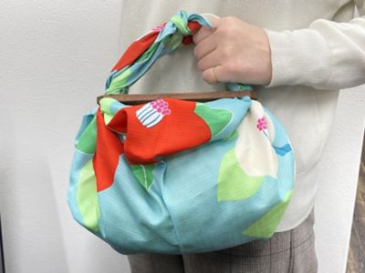 ★【産直】宇治玉露ティーバッグ１袋とバッグにできるふろしきセット（ふろしきパッチン付）