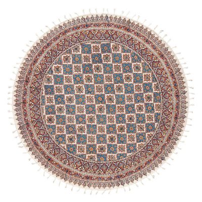 【SALE】三越伊勢丹オンラインストア 手染めペルシャ更紗(マルチカバー)150cm円形 3（1）総柄 ブラウン srs12 ドアマット【三越伊勢丹/公式】