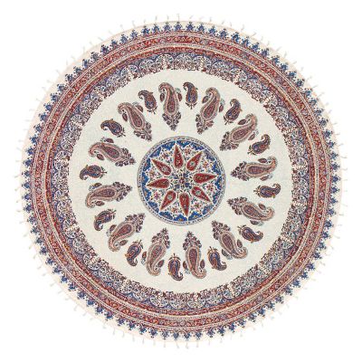 【SALE】三越伊勢丹オンラインストア 手染めペルシャ更紗(マルチカバー)150cm円形 3（2）中心柄 ブラウン srs14 ドアマット【三越伊勢丹/公式】