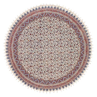 【SALE】三越伊勢丹オンラインストア 手染めペルシャ更紗(マルチカバー)150cm円形 3（3）総柄 ブラウン srs15 ドアマット【三越伊勢丹/公式】