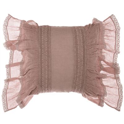 Blanc MariClo’/ブランマリクロ ★クッション　Ｌｉｎｅｎ　Ｆｒｉｌｌ　Ｄａｒｋ　Ｐｉｎｋ