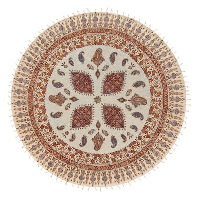 ★手染めペルシャ更紗（マルチカバー）１８０ｃｍ円形　３