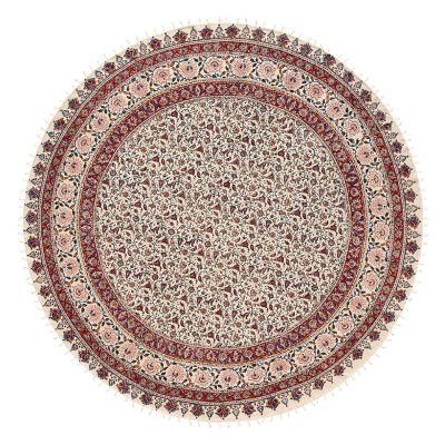 ★手染めペルシャ更紗（マルチカバー）１８０ｃｍ円形　３