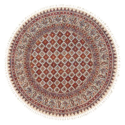 ★手染めペルシャ更紗（マルチカバー）１８０ｃｍ円形　３