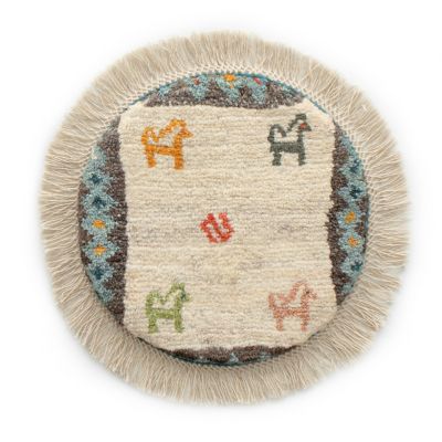 【SALE】三越伊勢丹オンラインストア ペルシャ手織りギャッベ 丸形 5（1）MSR12264 ドアマット【三越伊勢丹/公式】