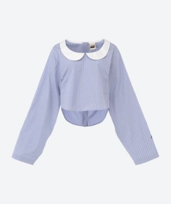 ＜HOLIDAY (Women)＞ＣＲＯＰＰＥＤ　ＳＴＲＩＰＥ　ＢＬＯＵＳＥ