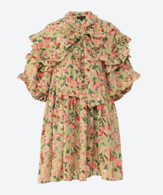 ＜sister jane (Women)＞Ｂｕｎｃｈｅｓ　Ｐｒｉｎｔｅｄ　Ｒｕｆｆｌｅ　Ｄｒｅｓｓ