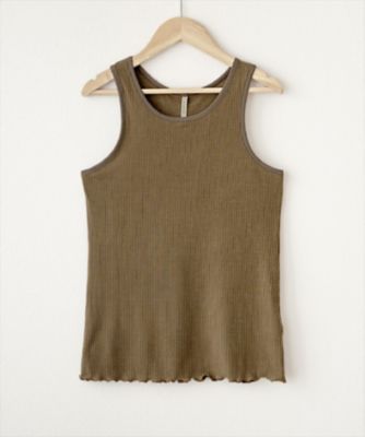 ★カシミヤシルクリブ　バックデザインキャミソール