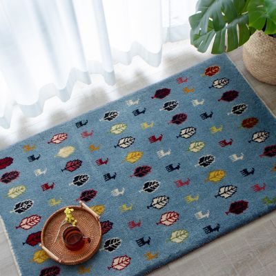 ★ペルシャ手織りギャッベ　玄関マットＬサイズ　６