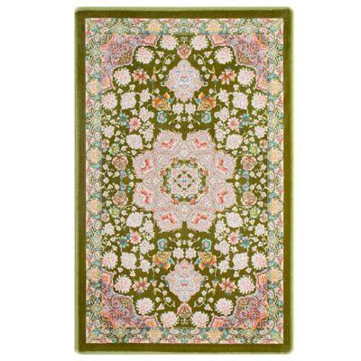 【SALE】三越伊勢丹オンラインストア ペルシャカーペット(機械織)50×80cm[3] (2)柄：スーザン 色：グリーン ドアマット【三越伊勢丹/公式】