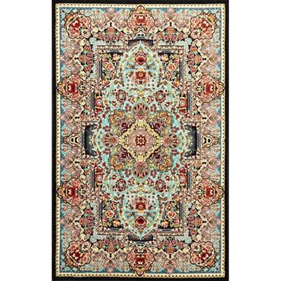 【SALE】三越伊勢丹オンラインストア ペルシャカーペット(機械織)50×80cm[3] (4)柄：トュウバ 色：ブルー ドアマット【三越伊勢丹/公式】