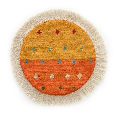 【SALE】三越伊勢丹オンラインストア ペルシャ手織りギャッベ 丸形[6] (2)MSR12289：直径40cm、厚み2.0cm ドアマット【三越伊勢丹/公式】