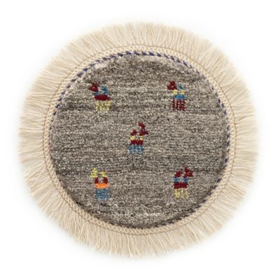 【SALE】三越伊勢丹オンラインストア ペルシャ手織りギャッベ 丸形[6] (4)MSR12301：直径41cm、厚み1.5cm ドアマット【三越伊勢丹/公式】