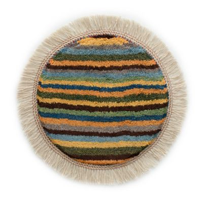 【SALE】三越伊勢丹オンラインストア ペルシャ手織りギャッベ 丸形[7] (3)MSR12256：直径41cm、厚み1.0cm ドアマット【三越伊勢丹/公式】