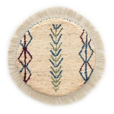 【SALE】三越伊勢丹オンラインストア ペルシャ手織りギャッベ 丸形[7] (4)MSR12304：直径42cm、厚み1.7cm ドアマット【三越伊勢丹/公式】